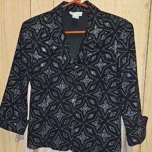 Dressbarn Black Jacket with Silver Accents